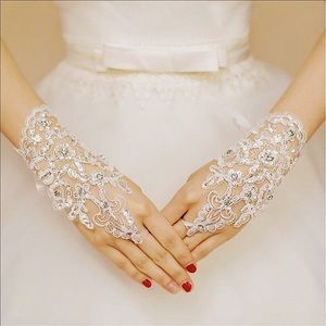 Lace Rhinestone Bridal Hand Accessories